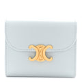 Shiny Calfskin Small Triomphe Wallet Soft Blue