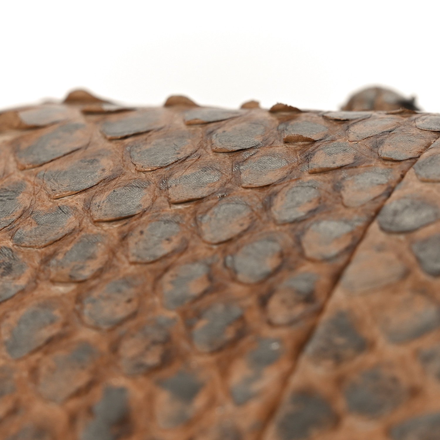 Metallic Snakeskin Medium Double Flap Beige