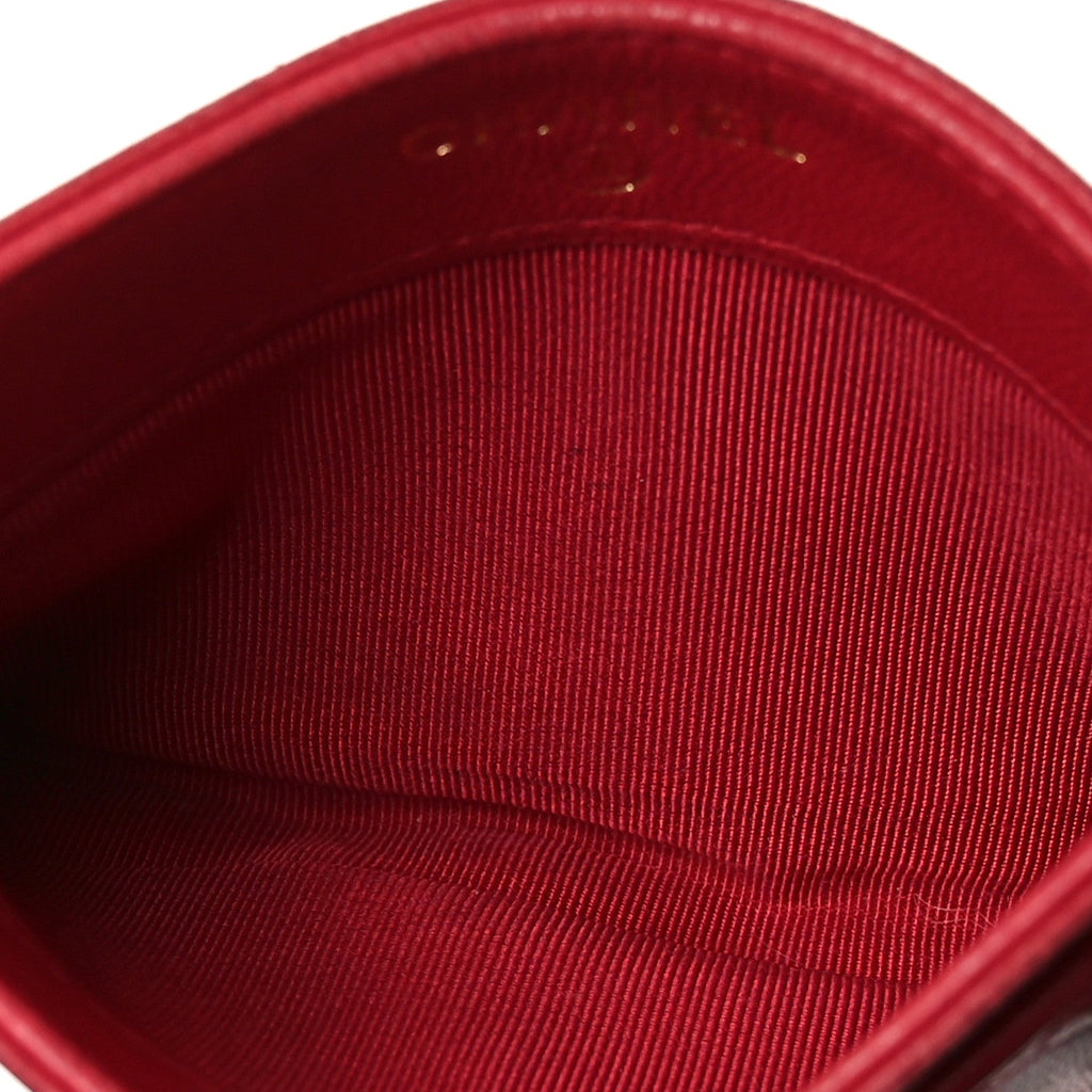 Lambskin Quilted  Holder Red