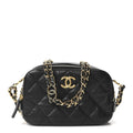 Caviar Quilted Mini CC You Camera Case Black