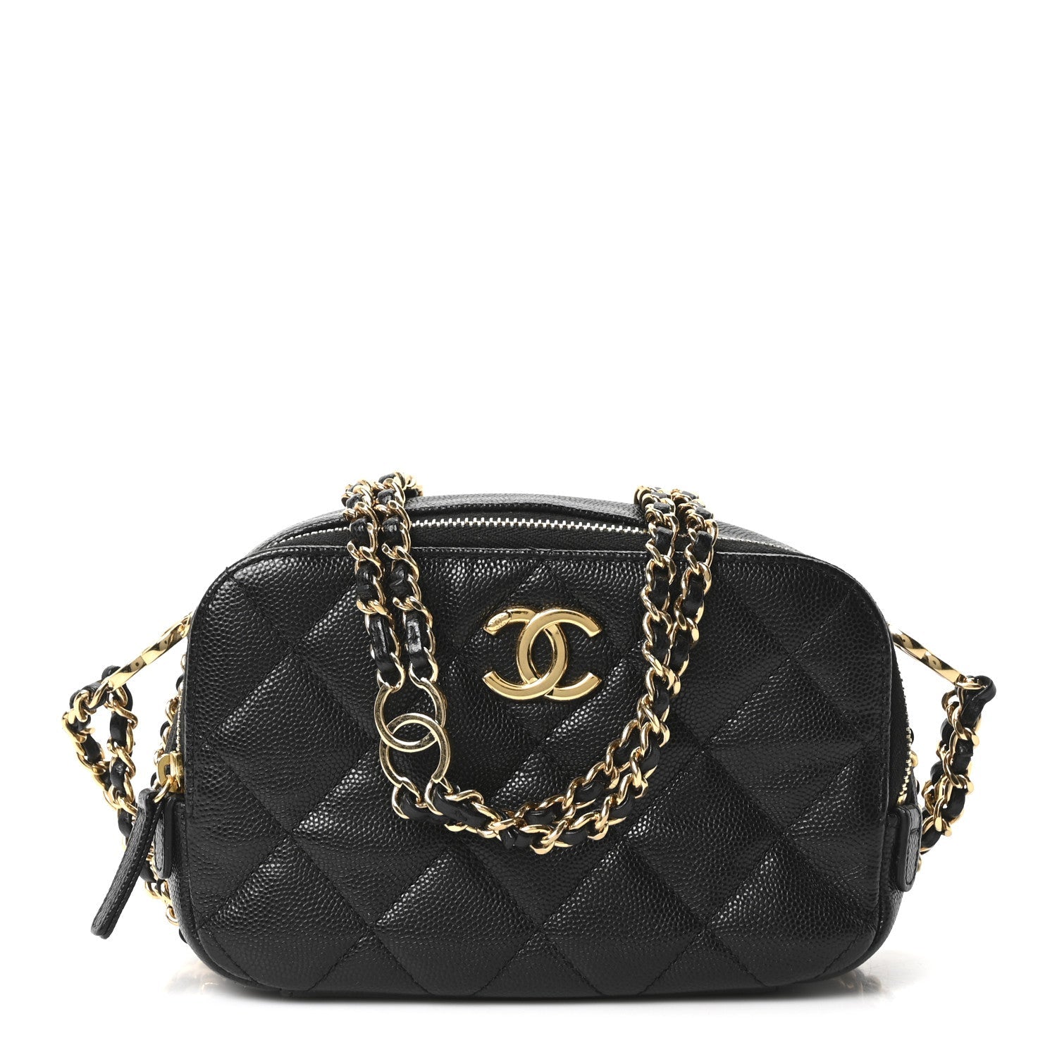 Caviar Quilted Mini CC You Camera Case Black
