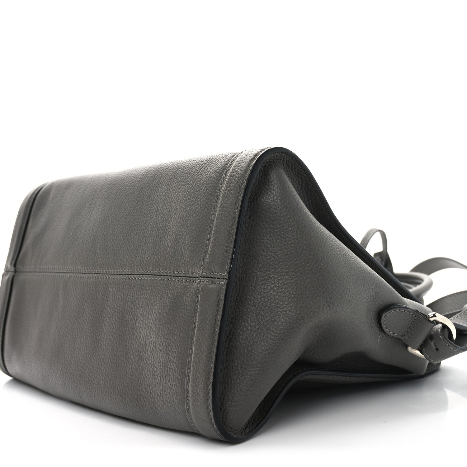 Pebbled Calfskin Small Skull Padlock Zip Around Tote Dark Grey