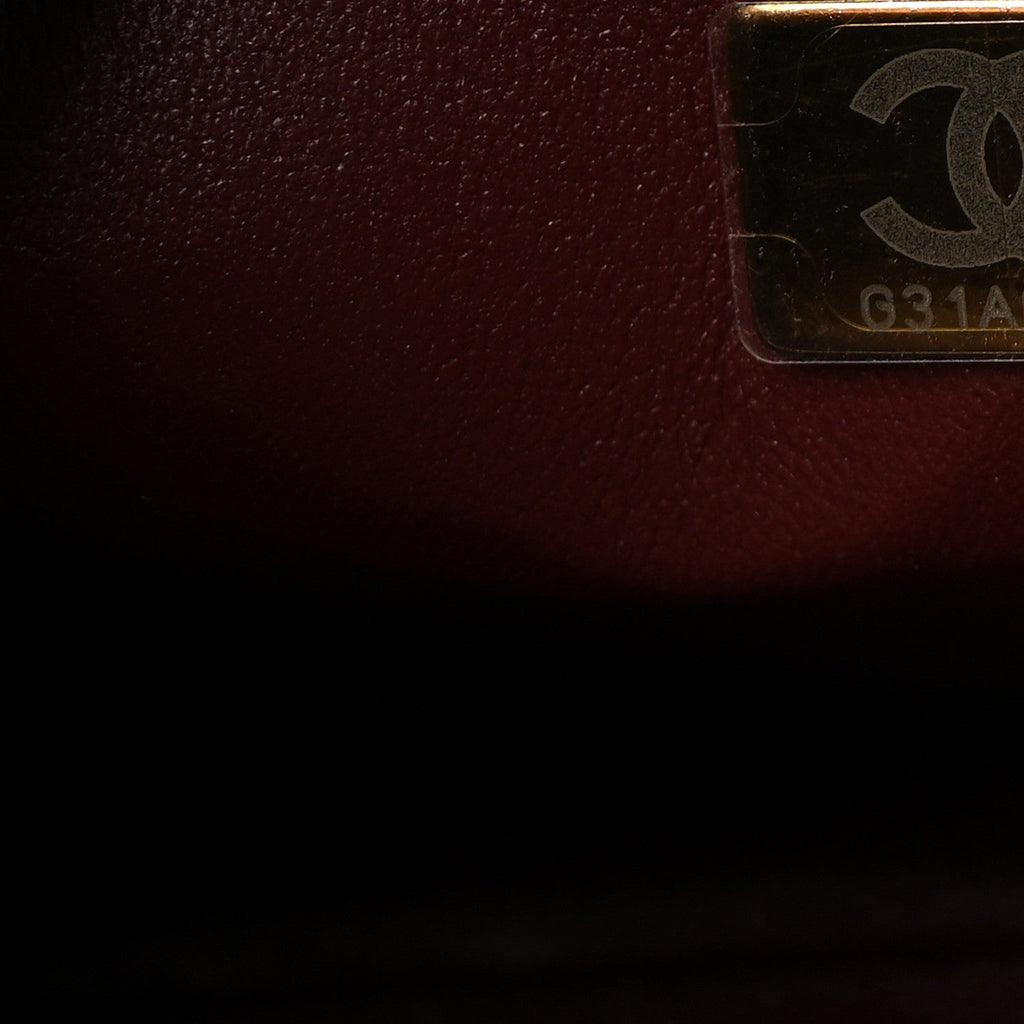 Calfskin Quilted Studded Square Vanity Case Burgundy