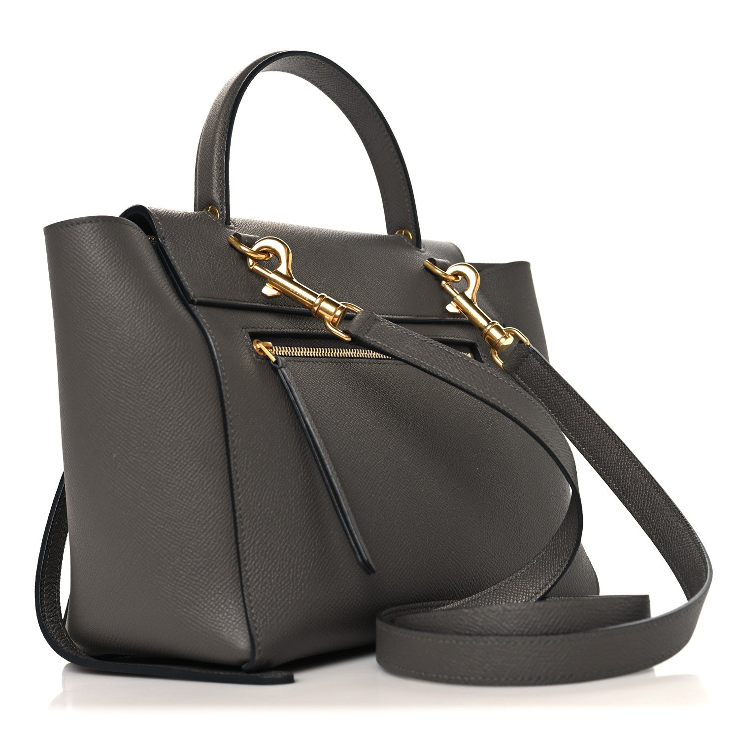 Grained Calfskin Micro Belt Bag Grey