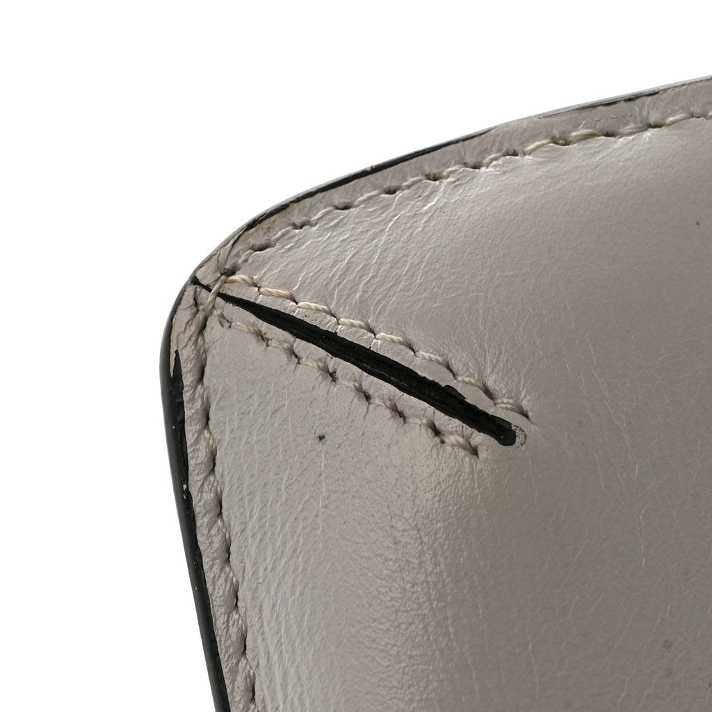 Calfskin Vlogo Envelope Clutch White
