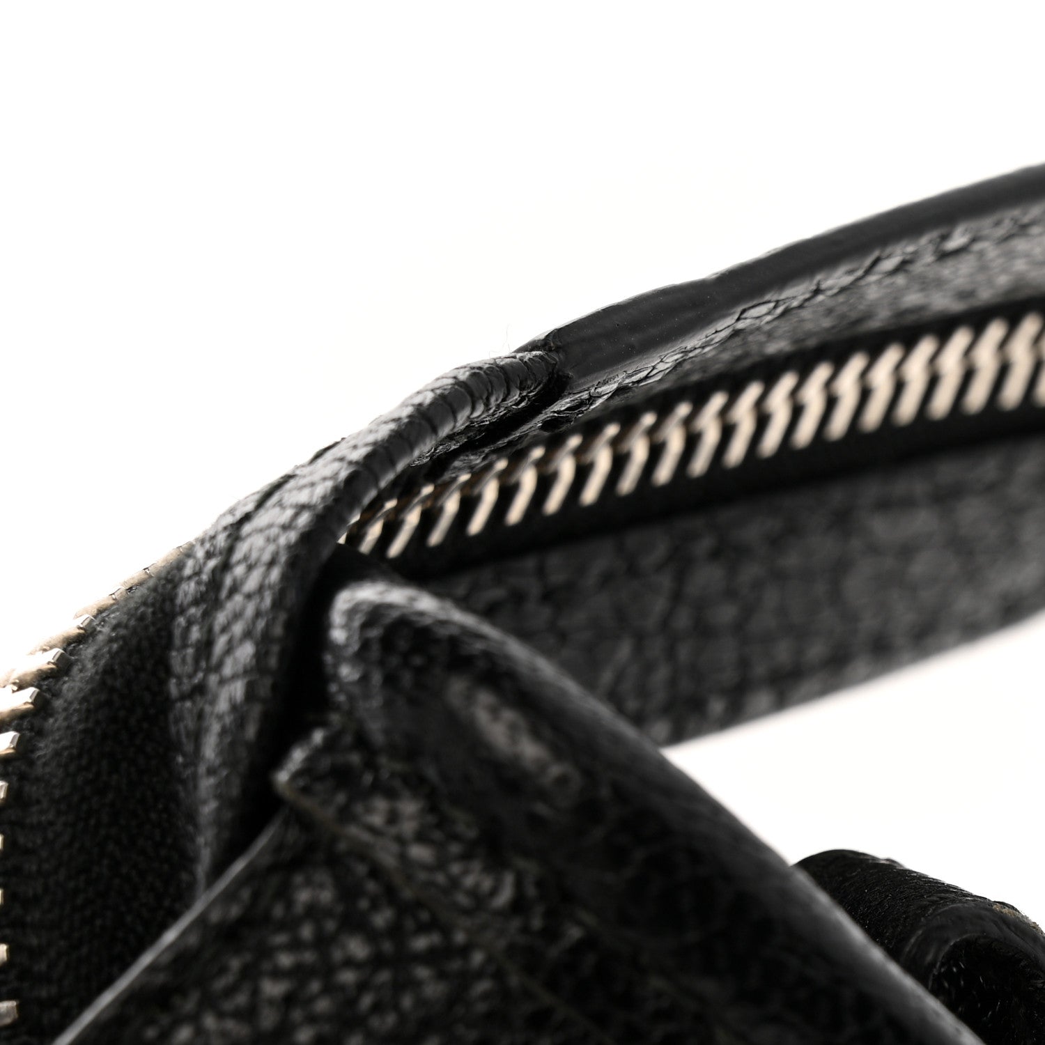 Chevre Silver Metallic Edge Hardware Nano City Black