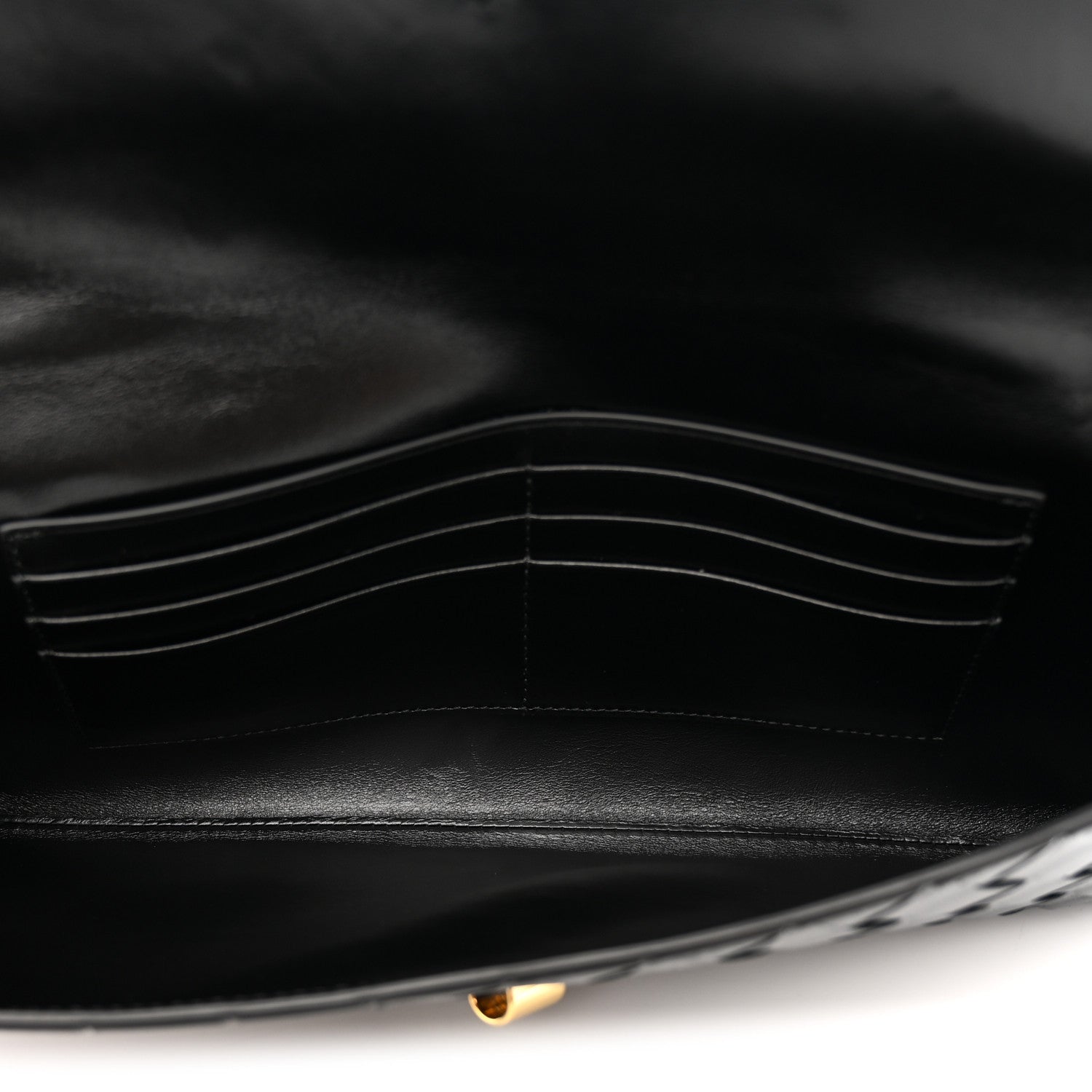 Nappa Intrecciato Long Andiamo Top Handle Clutch Black