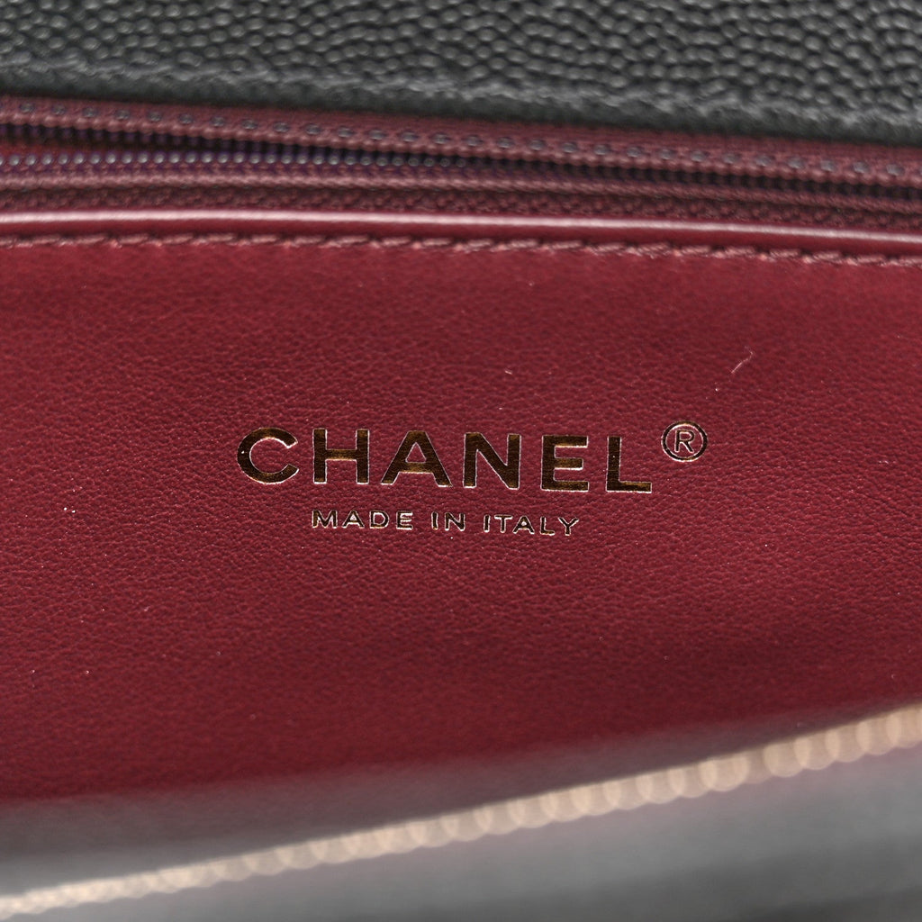 Caviar Quilted Small Coco Handle Flap Black