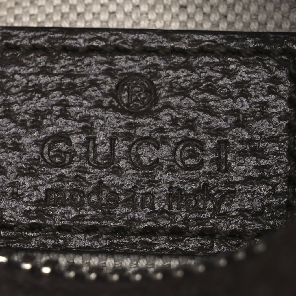 GG Supreme Monogram Textured Dollar Calfskin Web Mini Attache Bag Beige Ebony New Acero