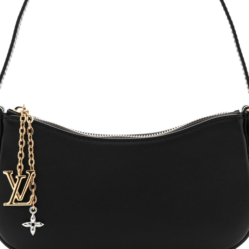 Calfskin LV Bloom Pochette  Black