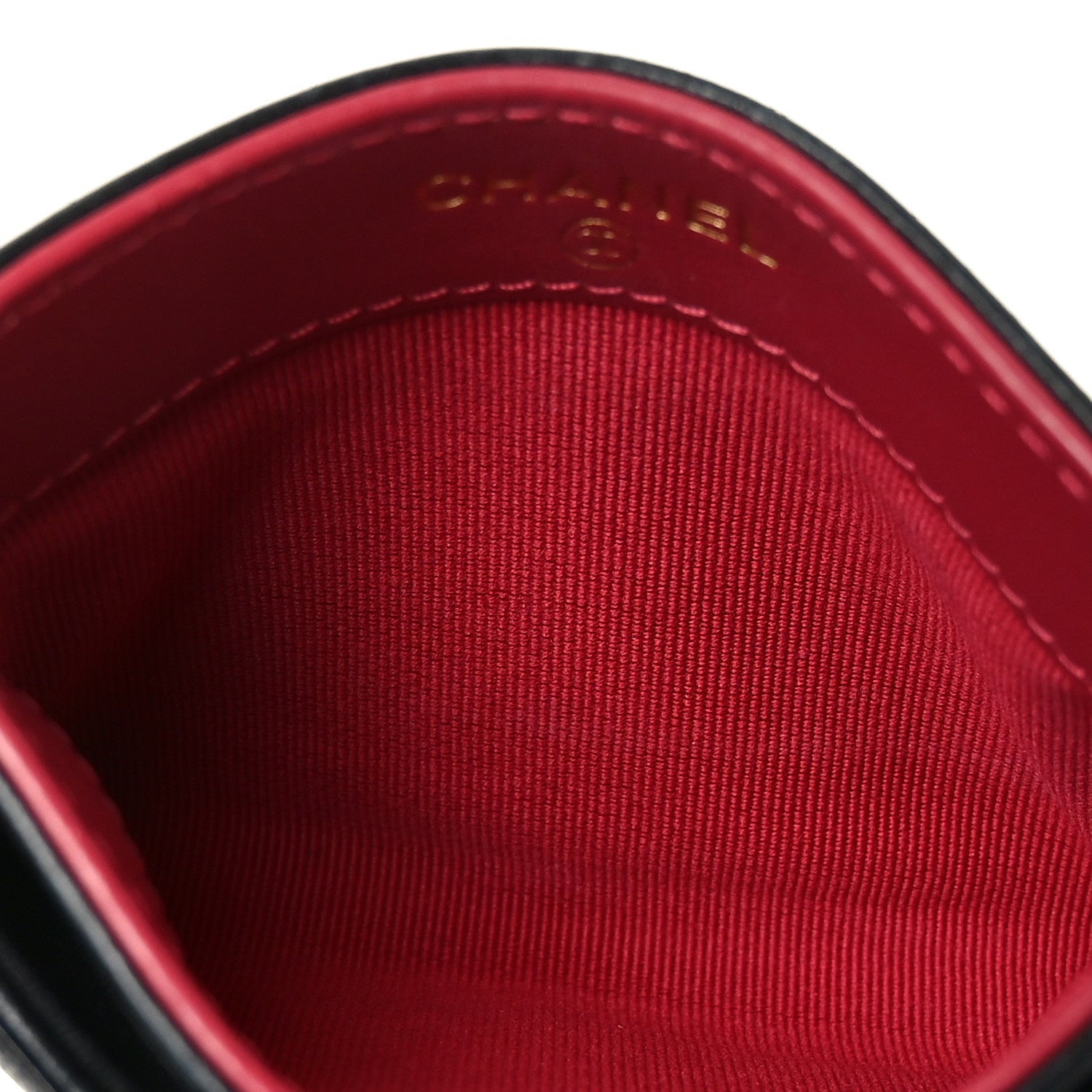 Lambskin Quilted Chanel 19  Holder Black