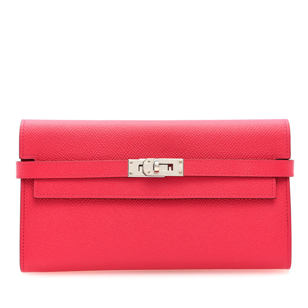 Epsom Kelly Longue Wallet Rose Extreme