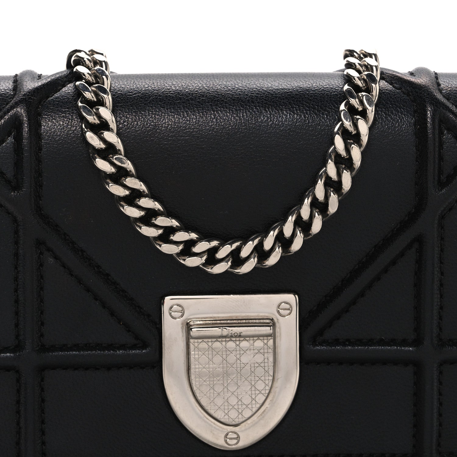 Lambskin Baby Diorama Flap Bag Black