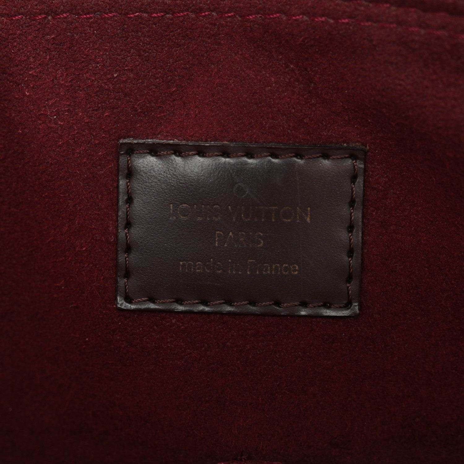 Cuir Taurillon Damier Ebene Normandy Bordeaux
