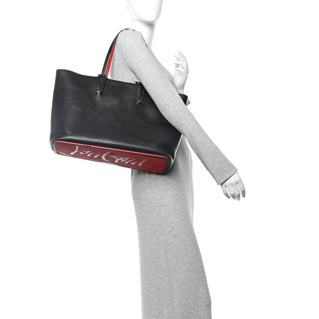 Calfskin Empire Spikes East West Cabata Tote Black