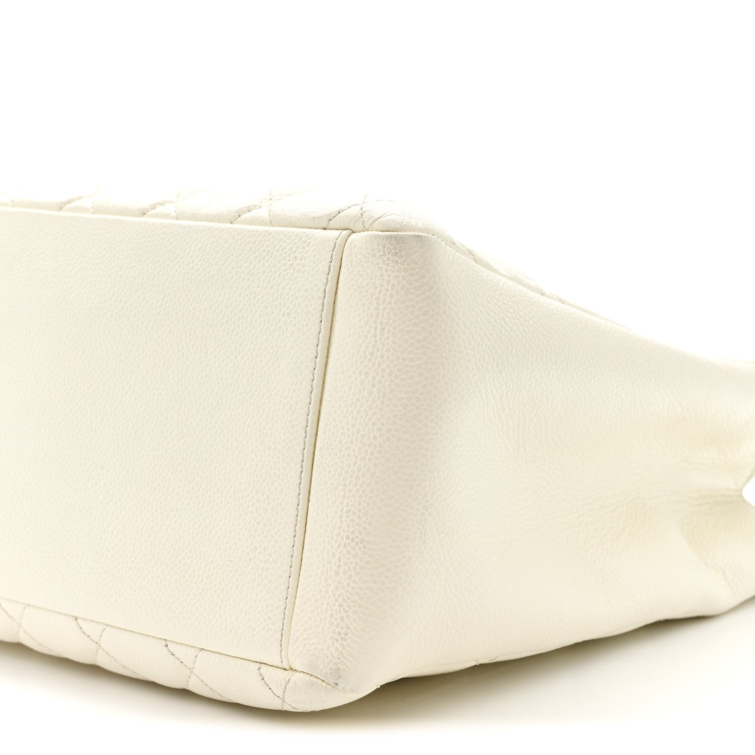 Caviar Quilted Grand Shopping Tote GST White