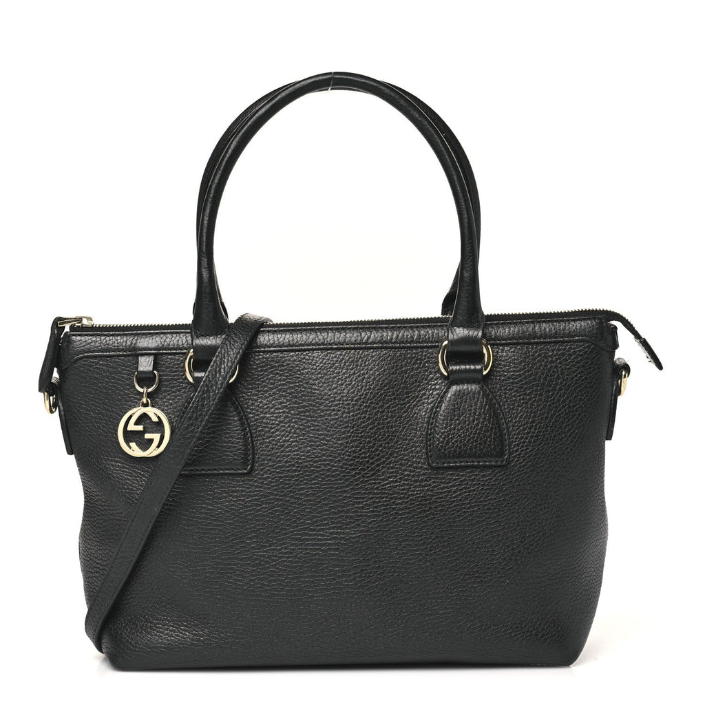 Dollar Calfskin GG Charm Satchel Black