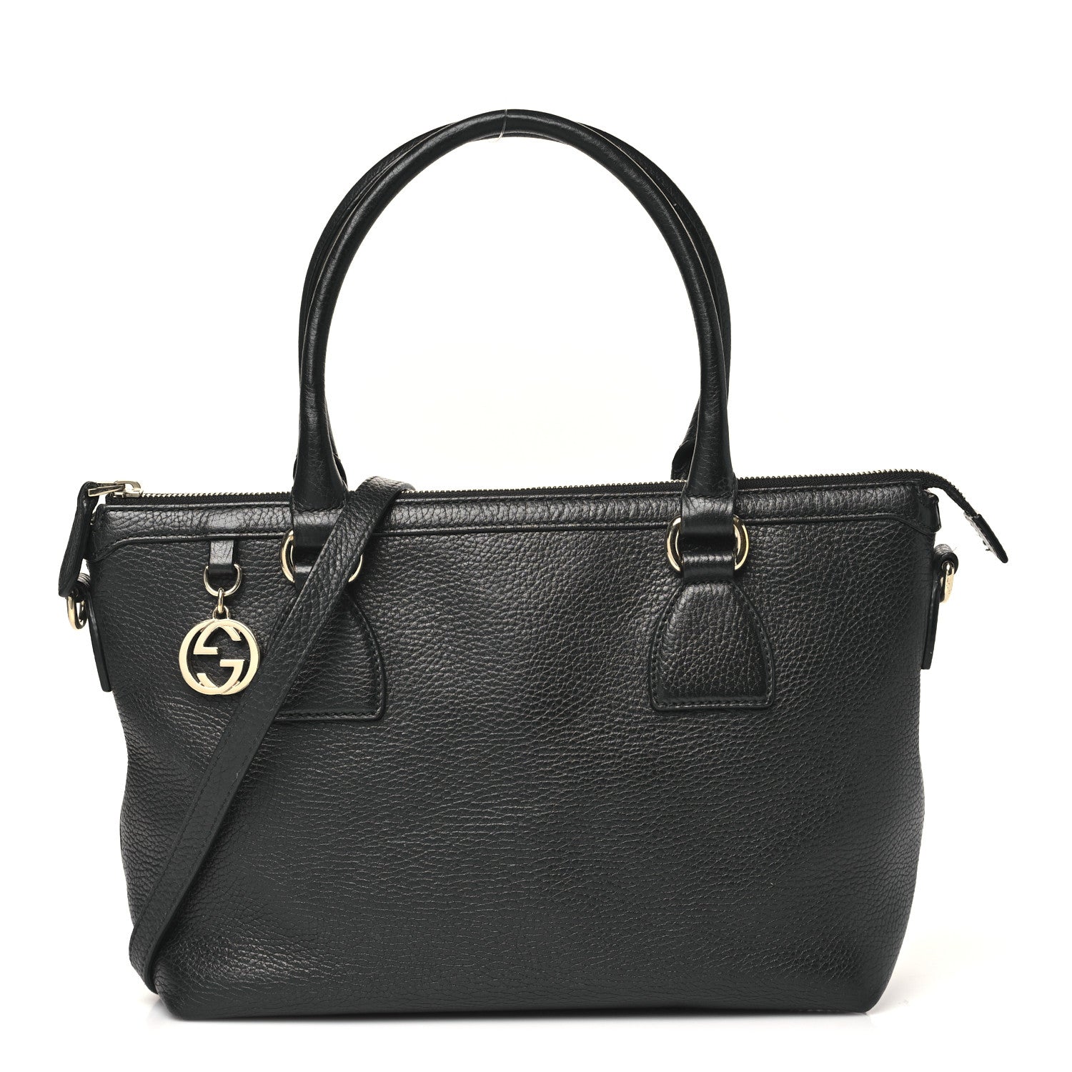 Dollar Calfskin GG Charm Satchel Black