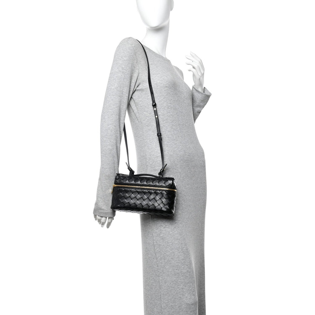 Calfskin Intrecciato Bang Bang Vanity Case Black