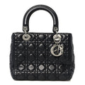 Lambskin Cannage Medium Lady Dior Navy Blue