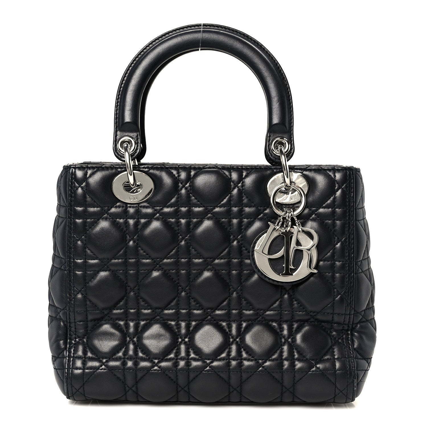 Lambskin Cannage Medium Lady Dior Navy Blue