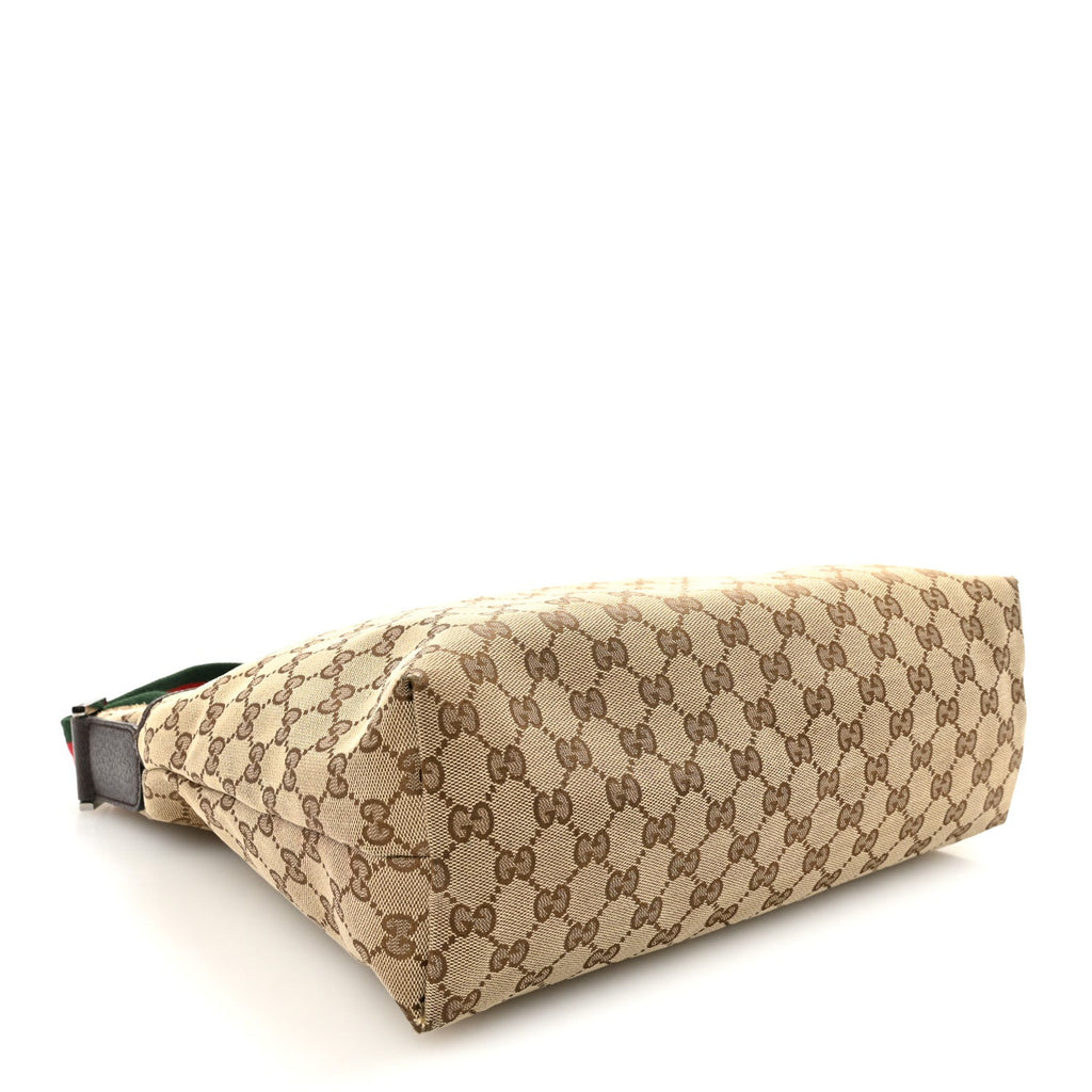 Monogram Web Medium Flat Messenger Bag Brown