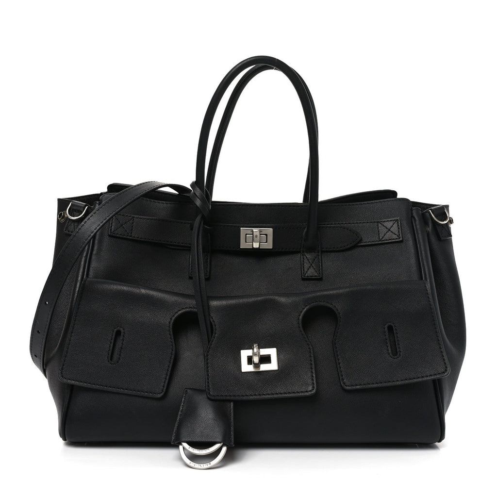Smooth Calfskin Small Bel Air Carry All Bag Black