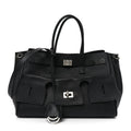Smooth Calfskin Small Bel Air Carry All Bag Black
