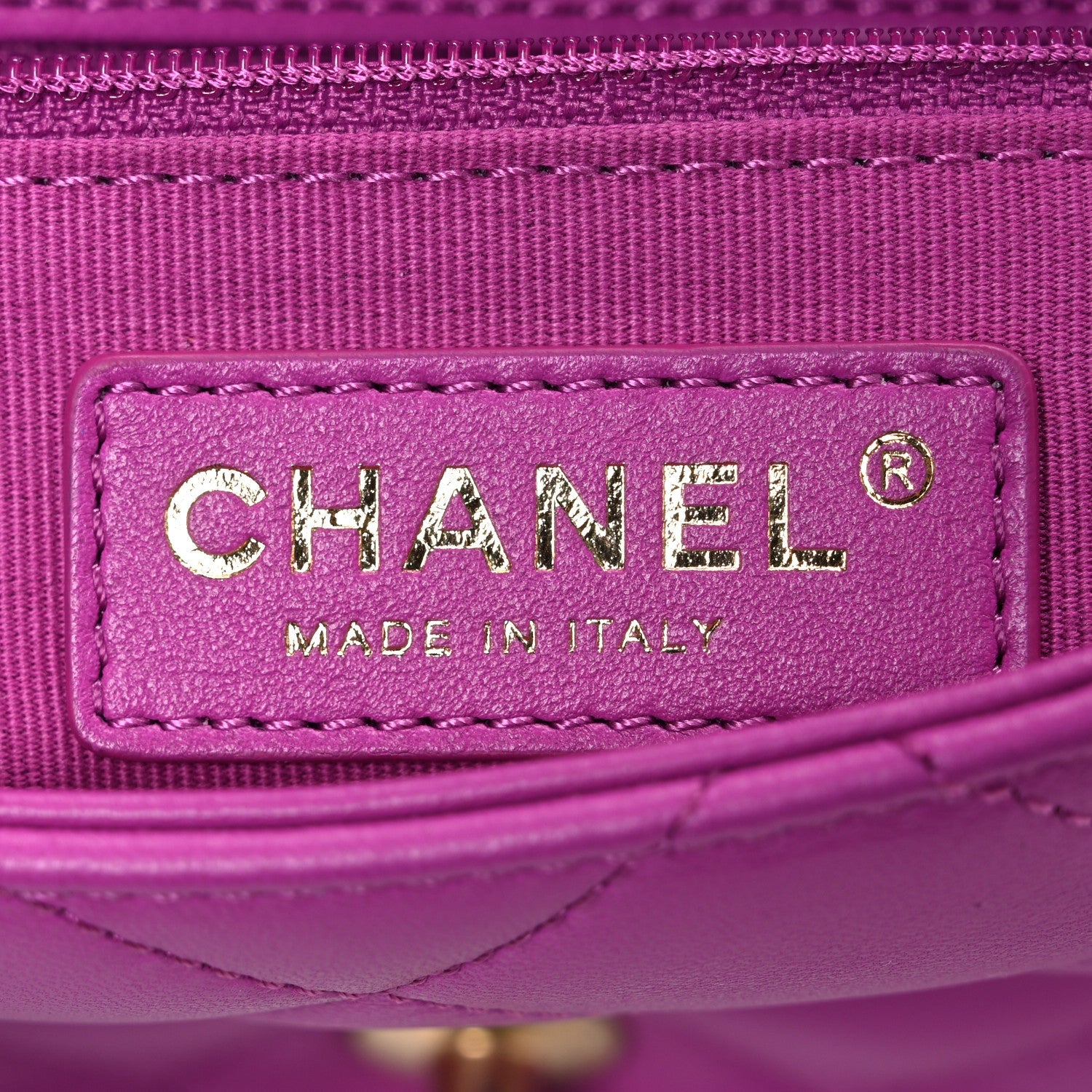 Lambskin Quilted CC Small Dynasty Flap Purple