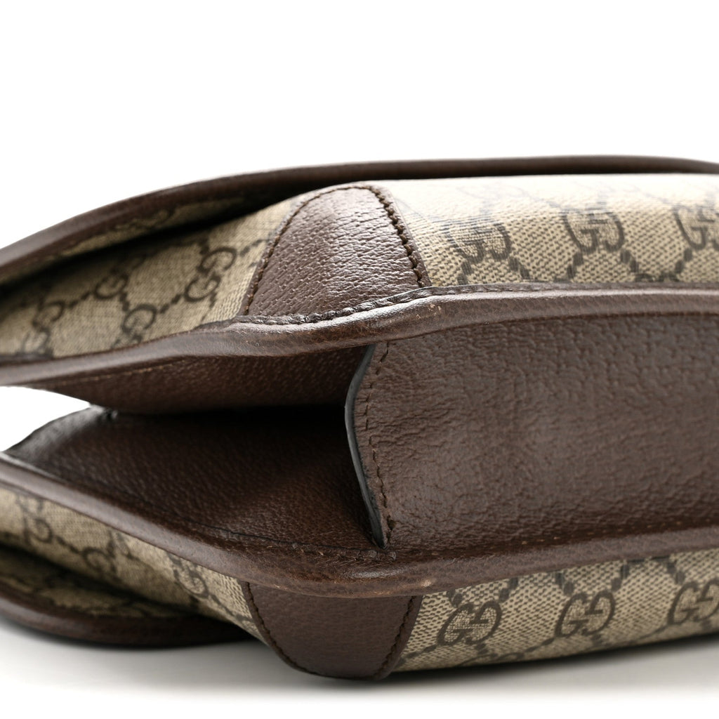GG Supreme Monogram Web Small Neo Vintage Double Flap Messenger Bag Beige New Acero