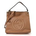 Pebbled Calfskin Large Soho Hobo Camelia