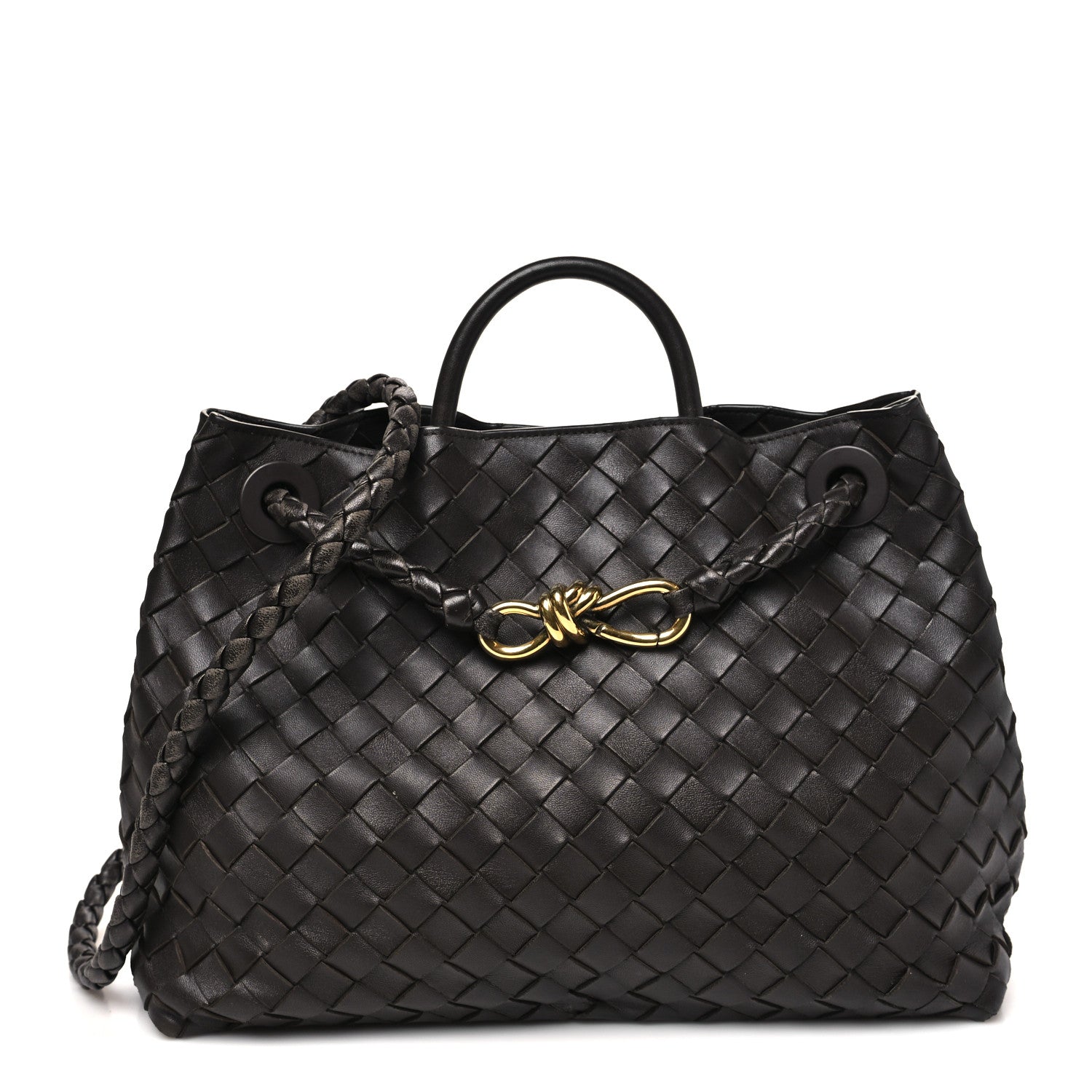 Nappa Intrecciato Medium Andiamo Shoulder Bag Fondant