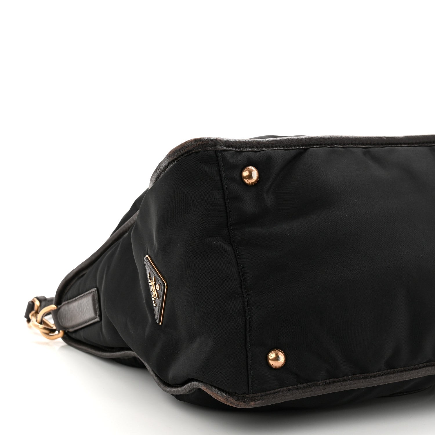 Tessuto Nylon Double Zip Logo Tote Black