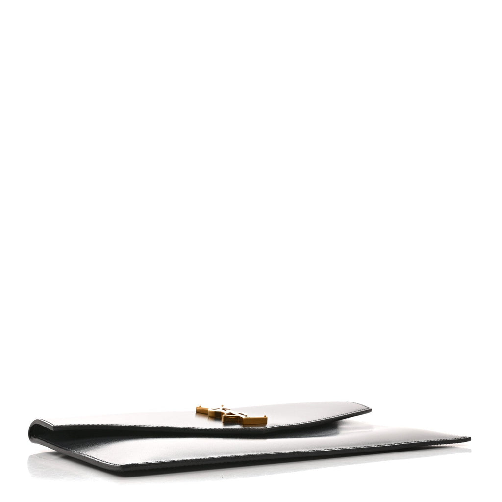 Smooth Shiny Calfskin Uptown Pouch Storm
