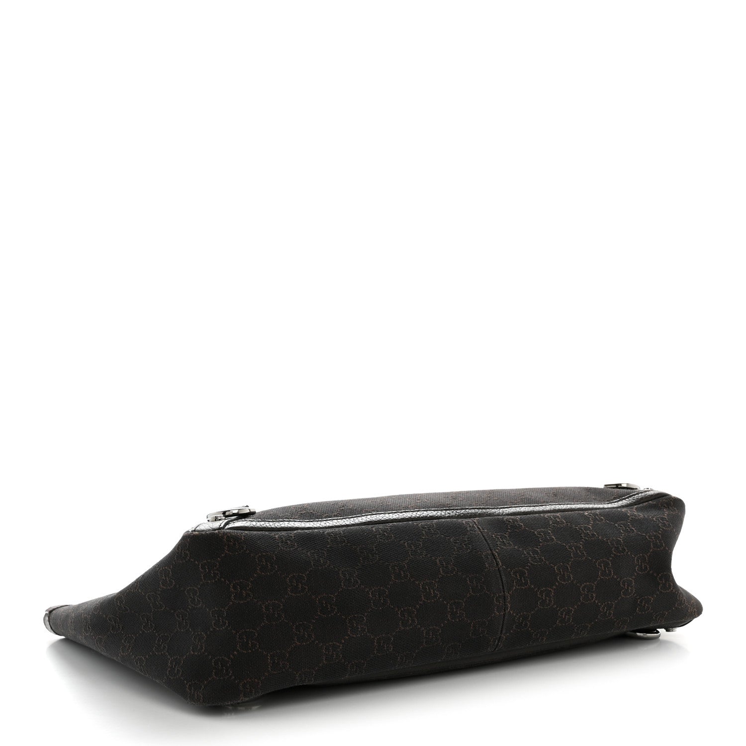 Denim Monogram Large Abbey Tote Dark Brown