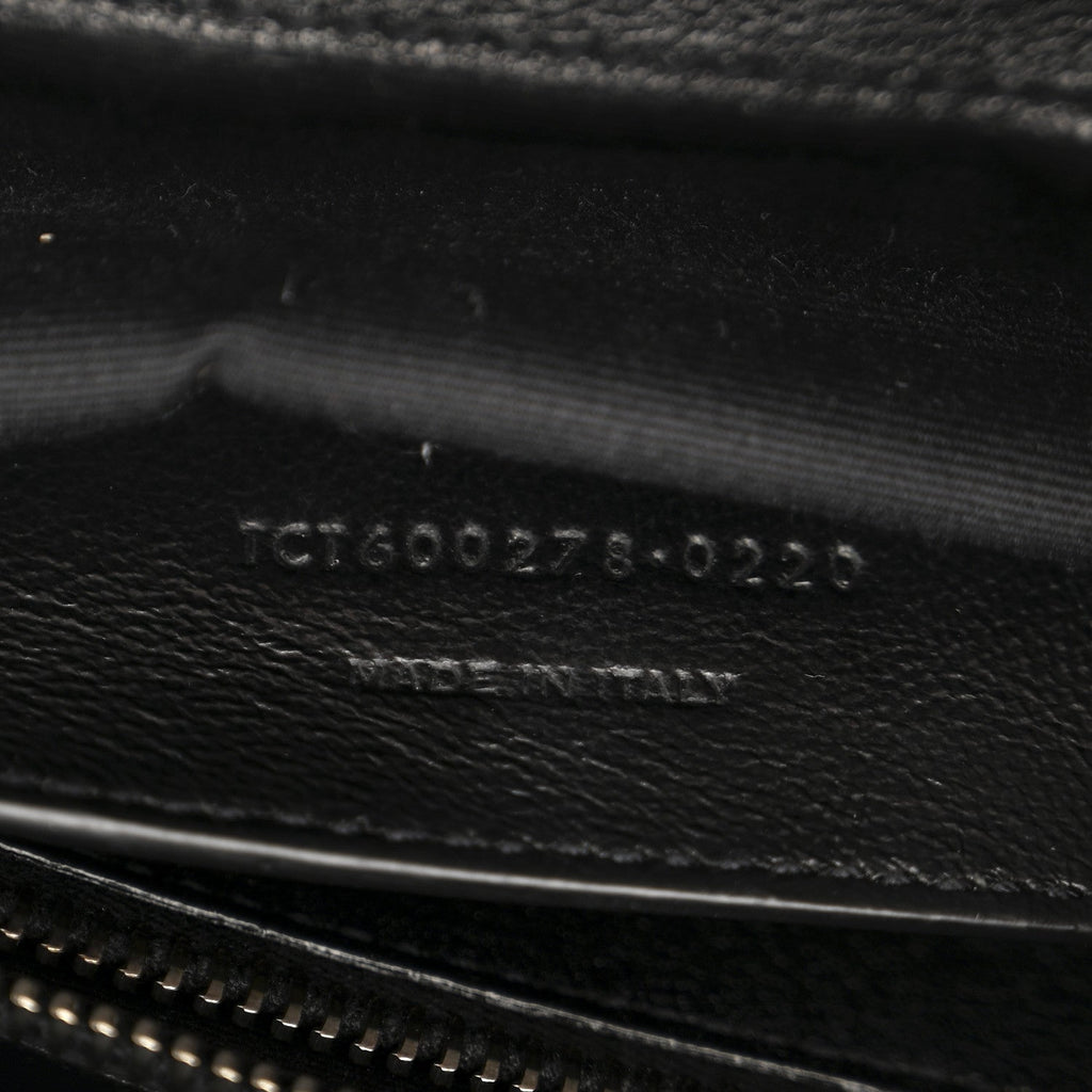 Sheepskin Matelasse Chevron Monogram Large College Satchel Black