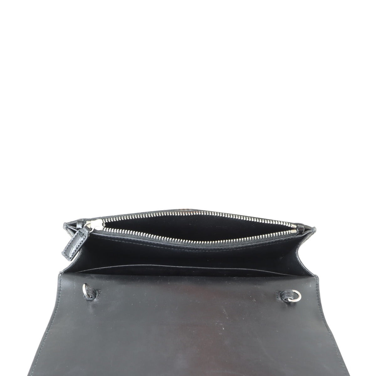 Saint Laurent Kate Tassel Chain Wallet Croc-Embossed