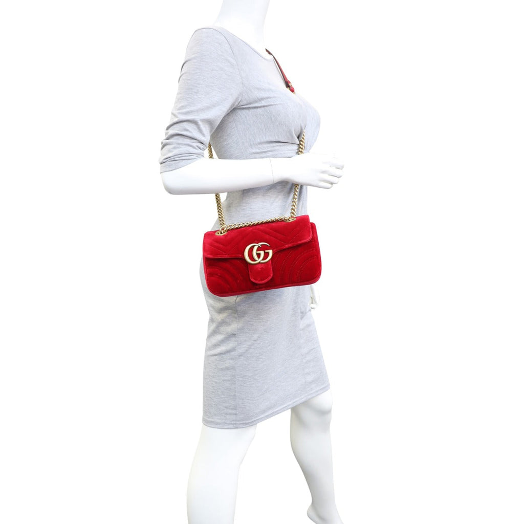 Gucci GG Marmont Velvet Mini Shoulder Bag