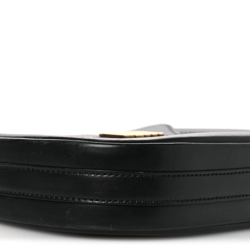 Calfskin D Fence Saddle Bag Black