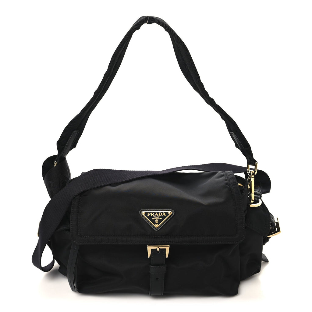 Re-Nylon Medium Explore Shoulder Bag Black
