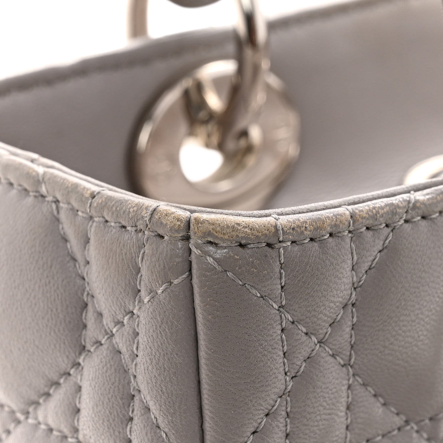 Lambskin Cannage Medium Lady Dior Grey
