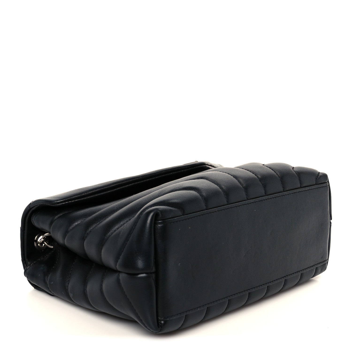 Calfskin Y Quilted Monogram Small Loulou Chain Satchel Black