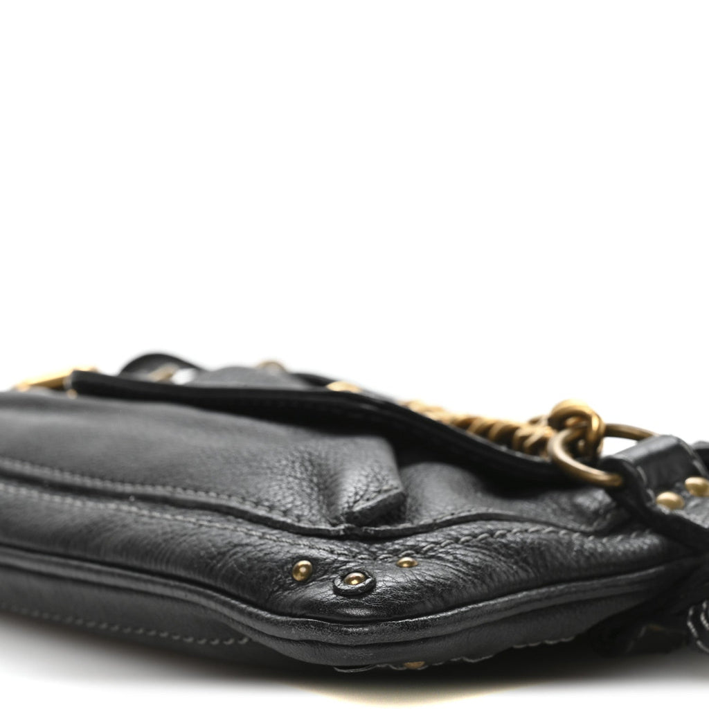 Calfskin Small Paddington Capsule Satchel Black