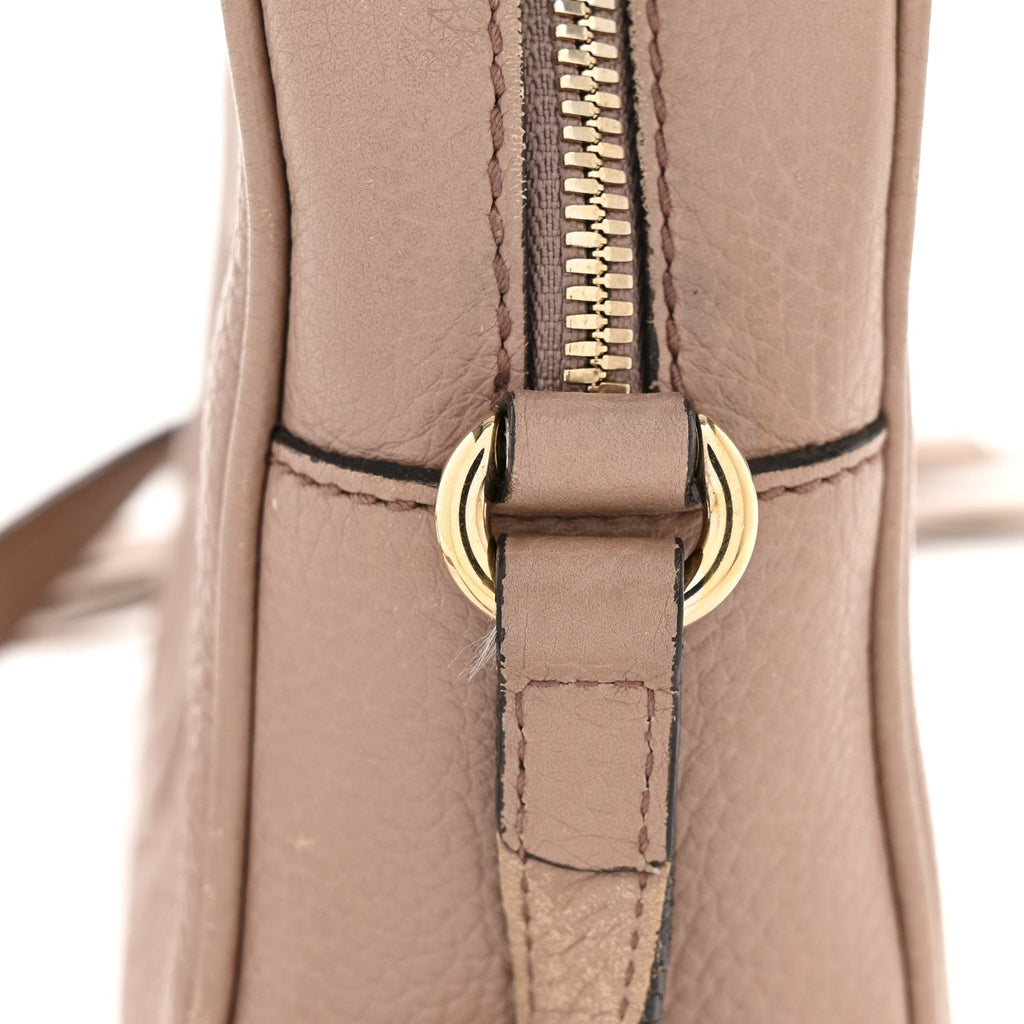 Pebbled Calfskin Small Soho Disco Bag Rose Beige