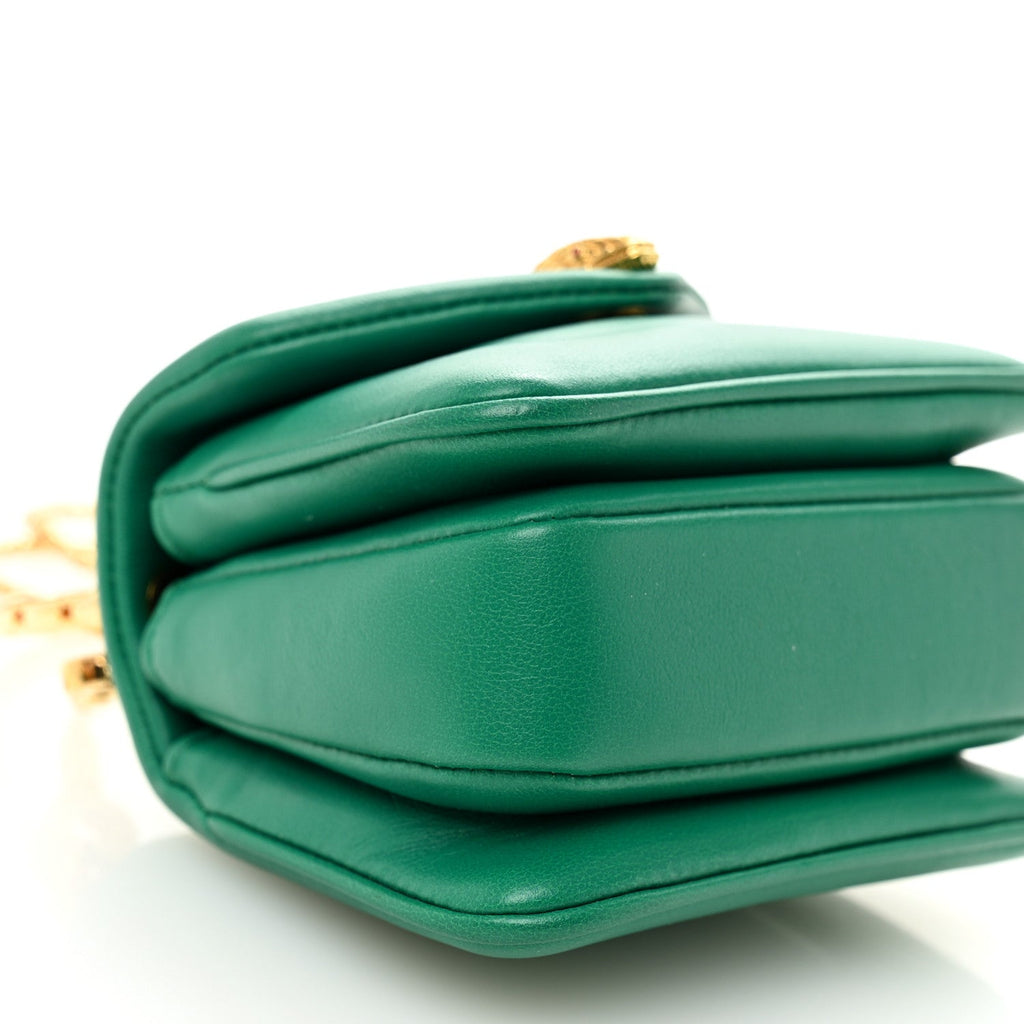 Calfskin Micro Serpenti Reverse Top Handle Emerald Green