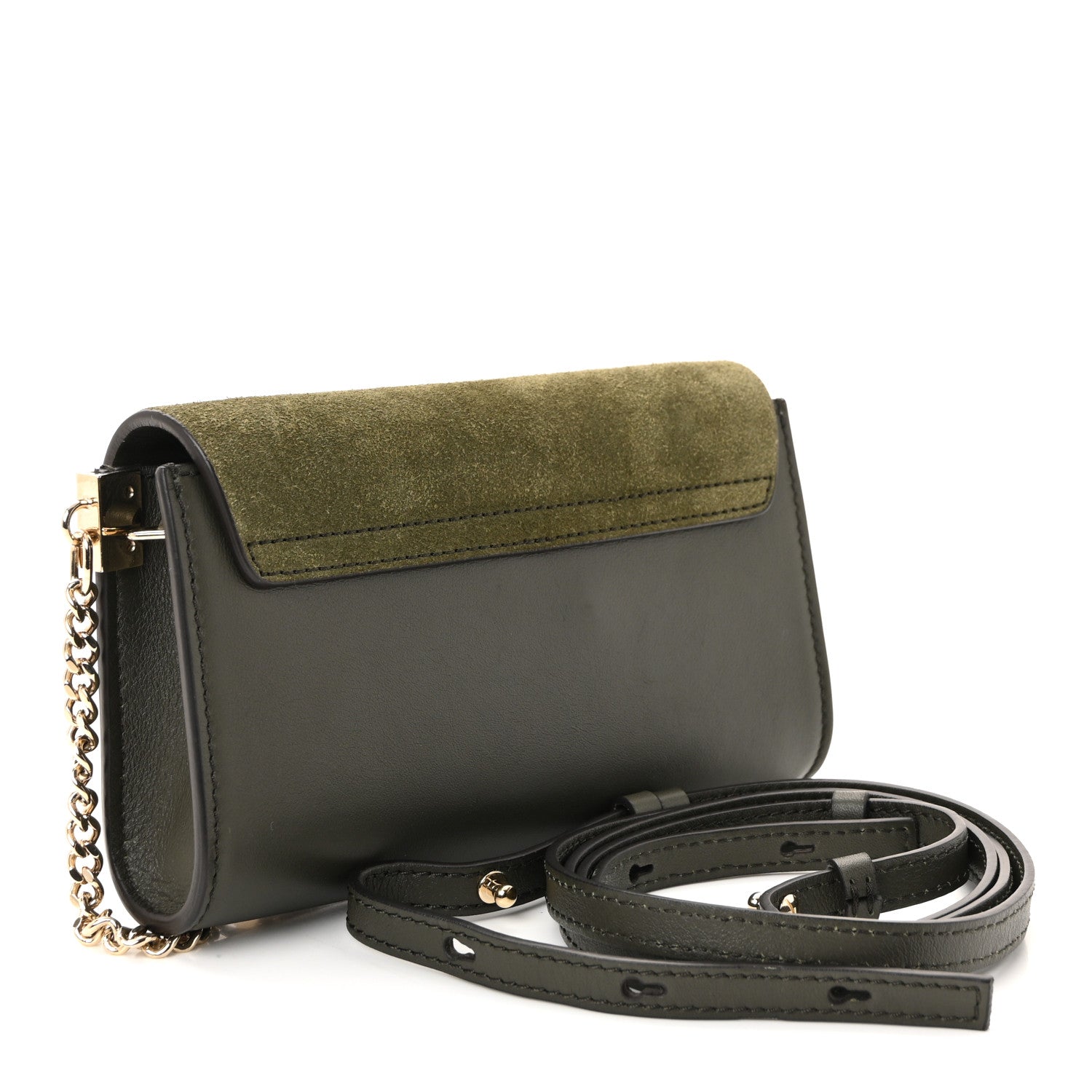 Suede Calfskin Mini Faye Shoulder Bag Deep Forest