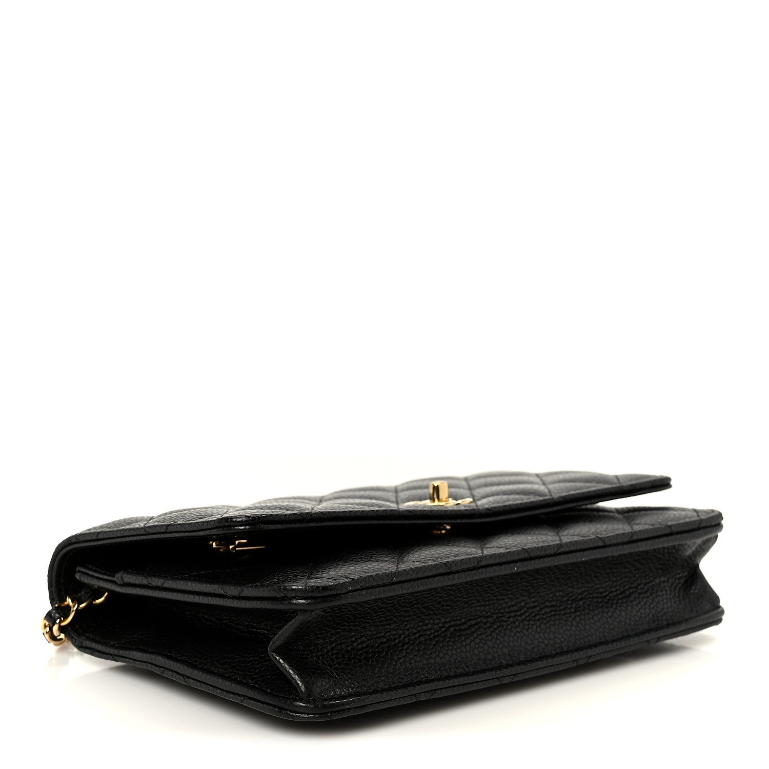 Caviar Quilted CC Turnlock Wallet On Chain WOC Black