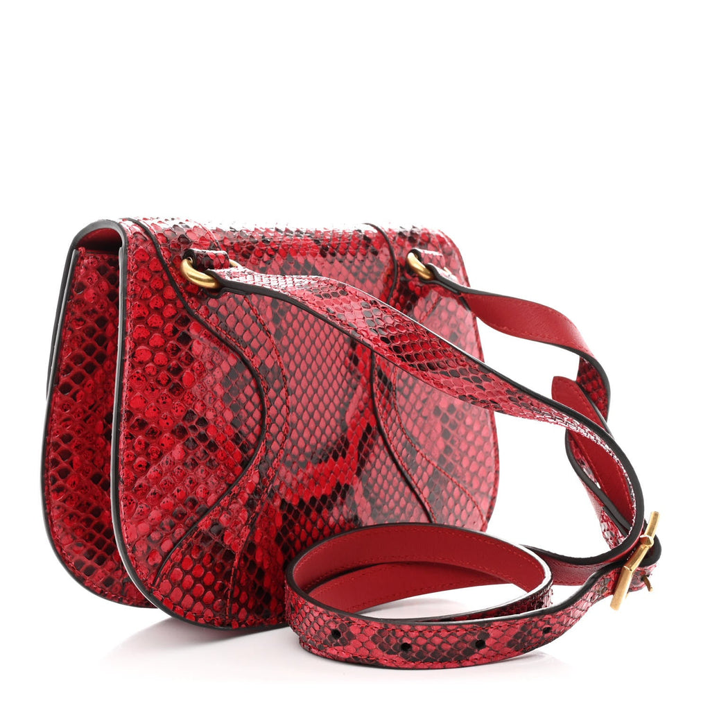 Elaphe Radiata Small Osiride Shoulder Bag Hibiscus Red