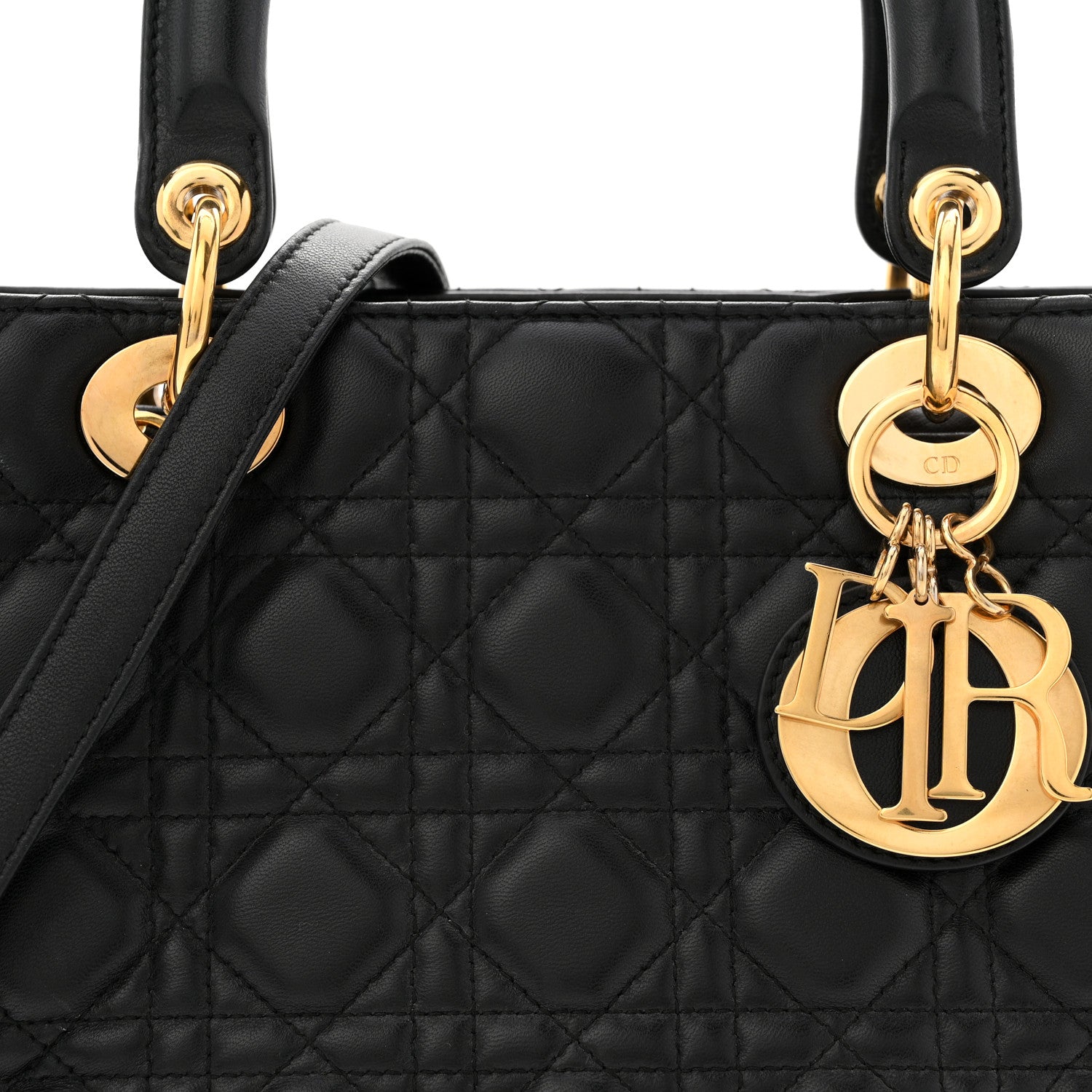 Lambskin Cannage Medium Lady Dior Black