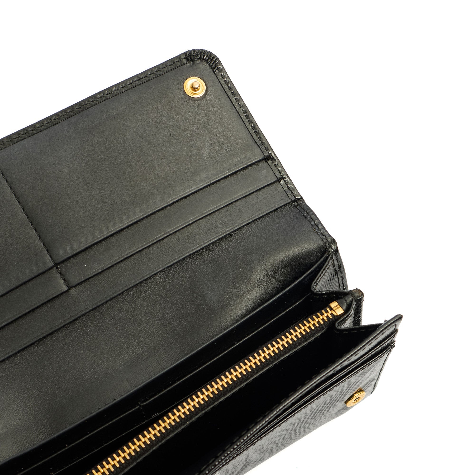 Prada Wallet Wallet in Black, Patent Leather